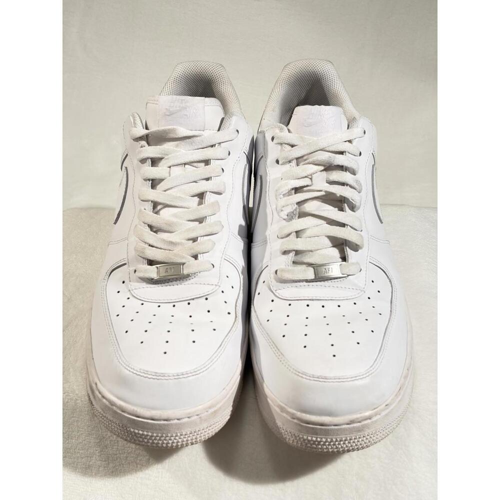 Nike Air Force 1 Low ’07 Triple White Leather Sneakers Size 16 Men CW-2288-111 - Picture 8 of 16